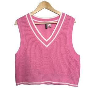 Pink Box Crop Knit‎ Sweater Vest